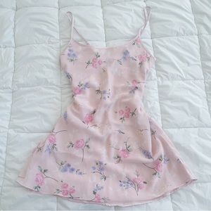 Pink Floral Princess Slip dress